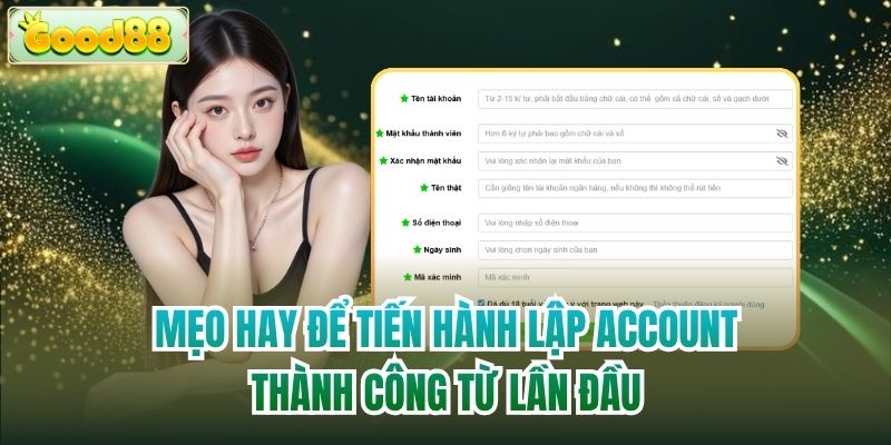 Mẹo hay để tiến hành lập account thành công từ lần đầu